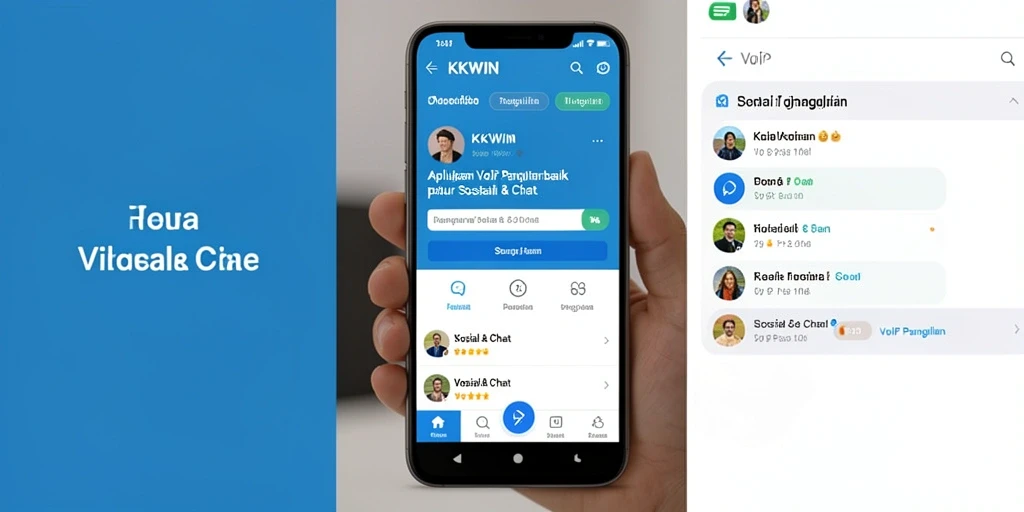 Antarmuka utama KKWIN untuk panggilan VoIP yang sederhana dan modern.