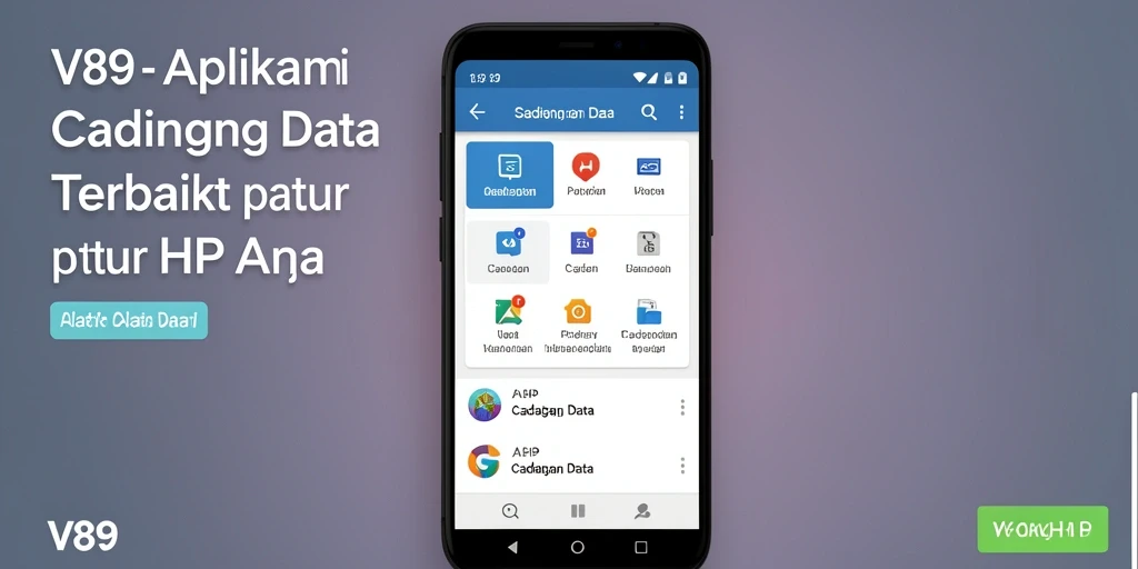 Antarmuka V89 yang sederhana dan fungsional untuk cadangan data.
