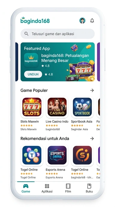Tampilan katalog aplikasi baginda168
