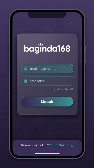 Tampilan halaman login baginda168